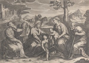 右側の聖家族、幼子の洗礼者聖ヨハネ、エリザベート、ザカリアス、...、1631-37年。