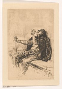 杖を持った飲酒男性 作： Pieter de Josselin