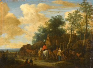 道端の旅館に立ち寄る 作： Pieter de Molijn