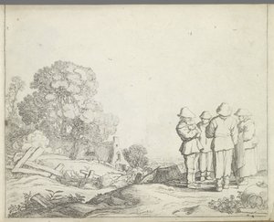 3人の農家と農家の妻のいる風景 人物のいる風景（連載タイトル） 自然の鏡と絵の学校 (...) (連載タイトル) 作： Pieter de Molijn