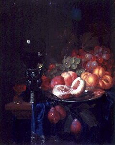 果実と貝類の静物画（油彩・キャンバス） 作： Pieter de Ring