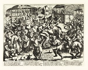 愚か者の祭り、中世 1906年（リトグラフ） 作： Pieter the Elder (after) Bruegel
