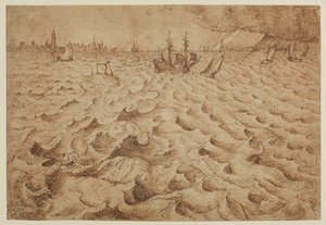 アントワープを望むスケルデ川の嵐、1562年-1563年 作： Pieter Bruegel the Elder
