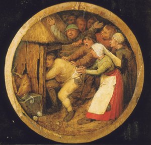 豚舎に押し込まれた酔っぱらい 作： Pieter Bruegel the Elder