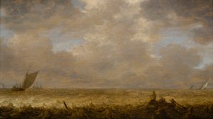 漁船と浅瀬の海 1640年頃（油彩・パネル） 作： Pieter the Elder Mulier