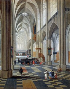 Peeter Neefs Elder (1578 年頃 - 1656 年から 1661 年の間) によるアントワープ大聖堂の内部、詳細 作： Pieter the Elder Neefs
