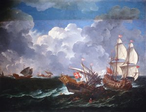 戦艦（絵画 作： Pieter the Younger Mulier