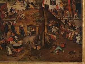 セントヒューバートとセントアントニーを称える演劇と行列のある村の祭典 作： Pieter Brueghel the Younger