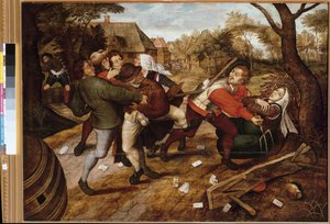 戦う農民たち（絵画 作： Pieter the Younger Brueghel
