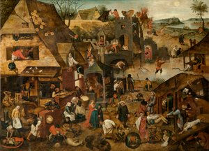箴言（オイル） 作： Pieter the Younger Brueghel