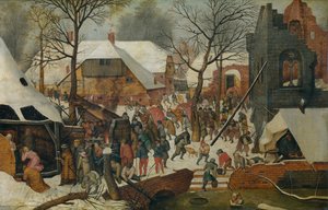 雪の中の三王礼拝（油彩） 作： Pieter the Younger Brueghel