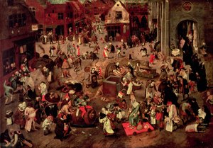 CaremeとMardi-Grasの衝突 作： Pieter the Younger Brueghel