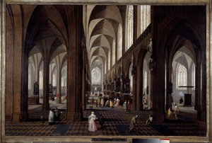 アントワープのカテドラル内部の様子 ピーテル・ネフス・ザ・ジューン（1620-1675）の絵 作： Pieter the Younger Neefs