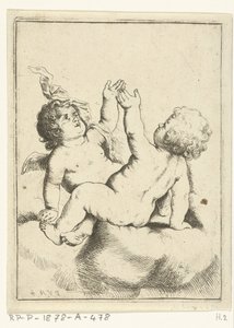 雲の上の天使と子供 作： Pieter van Avont