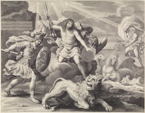 ジュピターとしてのルイ 14 世を寓意的に表現したプロモーション プリント、1659 年 作： Pieter van Schuppen