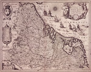 オランダ連合州の地図 (彫刻) 作： Pieter van den Keere