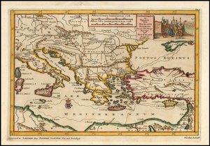 ピーテル・ヴァン・デア・アーによる1700年の東地中海地図 作： ピーター・ファン・デル・アー