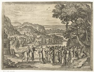 キリストはヨハネの弟子たちに答える 聖書の画像と場面（シリーズタイトル） 作： Pieter van der Borcht (I)