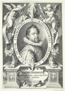 神は天使の形でアブラハムに現れ、アブラハムは去ります 作： Pieter van der Borcht