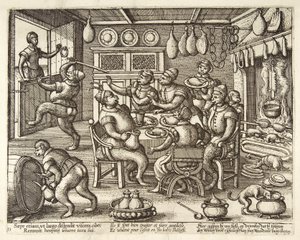 ファットキッチン、パブ。 C. 1585 作： Pieter van der Borcht