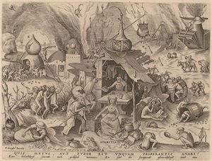 貪欲 作： Pieter van der Heyden after Pieter Bruegel the Elder