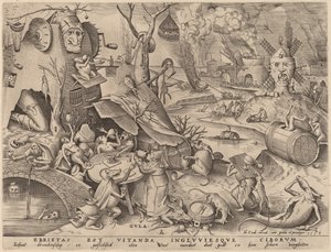 大食い 作： Pieter van der Heyden after Pieter Bruegel the Elder