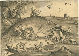 大きな魚は小さな魚を食べる 作： Pieter van der Heyden after Pieter Bruegel the Elder