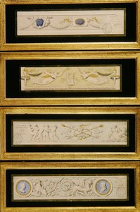 フリーズのための4つのデザイン 1823年頃（紙に水彩、インク＆ウォッシュ）