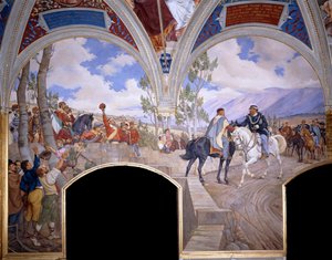 テアノでビクターエマニュエルとジュゼッペガリバルディが出会う1886