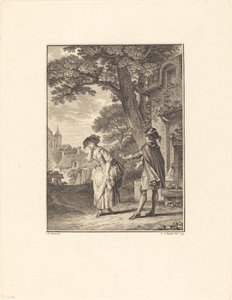 村の占い師（コレット・ウィーピング） 作： Pietro Antonio Martini after Jean Michel Moreau