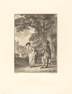 村の占い師（コレット・ウィーピング） 作： Pietro Antonio Martini after Jean Michel Moreau