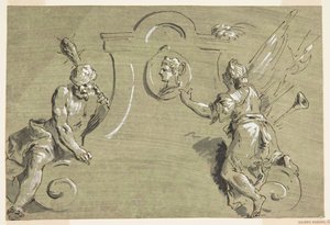 塗装装飾の一部のプロジェクト 作： Pietro Antonio Novelli