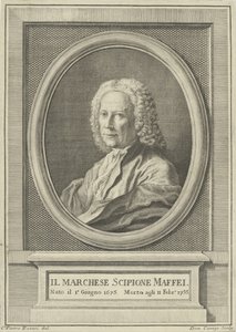 詩人Scipione Maffei 1675-1755の肖像、c。 1750。 作： Pietro Antonio Rotari