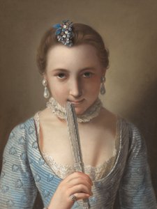 扇子を持つ若い女性 作： Pietro Antonio Rotari