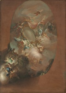 ナポリの王と女王、フェルディナンド4世とマリアカロライナの神格化に関する研究c。 1781年。 作： Pietro Bardellino