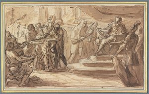 司教はローマ皇帝の前に連れて来られます 作： Pietro Bianchi