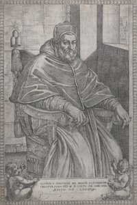 教皇シクストゥス 5 世の肖像、1585 年。 作： Pietro Facchetti