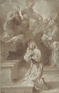 聖フランシスに現れるキリストと聖母、1562-1602。 作： Pietro Faccini