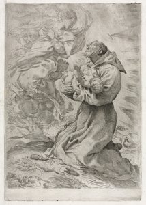 アッシジの聖フランシスコのビジョン、1590年。 作： Pietro Faccini