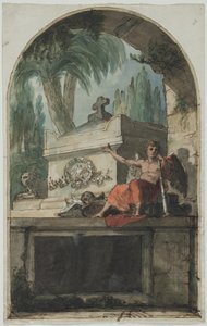 ボローニャのチェルトーザにあるヴィンチェンツォ・マルティネッリ（1737-1807）の墓のフレスコ画のデザイン 作： Pietro Fancelli
