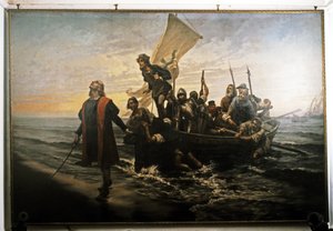 コロンブスのアメリカ上陸1492. 作： Pietro Gabrini