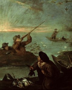 アヒルを狙うハンター 作： Pietro Longhi