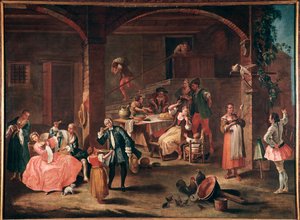 La merenda in campagna（田舎のおやつ） Pietro Longhi（1702-1785）による絵画 1750年頃 薄手 96x131 cm Venice, Ca