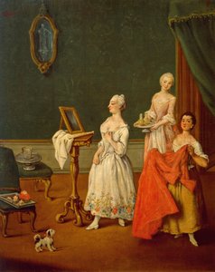 ピエトロ・ロンギ（1701-1785）作「トイレの女」油彩・キャンバス、61x50cm 作： Pietro Longhi