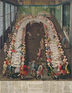 1755年9月9日、ゲストのケルン大管長、ケルンテン大管長を称えたカーサナニでの宴会 作： Pietro Longhi