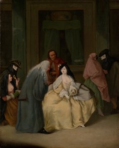 会議、c.1746（キャンバスに油彩） 作： Pietro Longhi