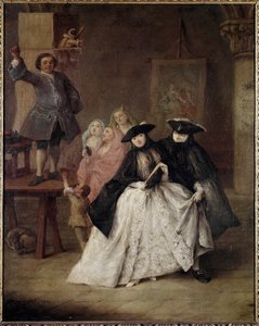 ピエトロ・ロンギ（1702-1785）の絵画、油彩・キャンバス、62x50 cm 作： Pietro Longhi