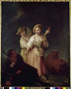 ピエトロ・ロンギ（1702-1785）の絵画、油彩・キャンバス、60x49cm、1760年頃。ベニス、ケリーニ・スタンパリア財団。 作： Pietro Longhi