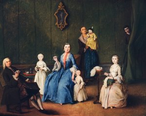 ピエトロ・ロンギ（1701-1785）の「ヴェネツィアの家族 作： Pietro Longhi