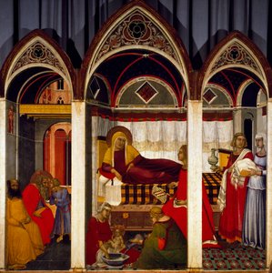 聖母の誕生のトリプティク 作： Pietro Lorenzetti